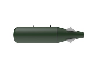 Aerial Bomb on white background. 3d illustration