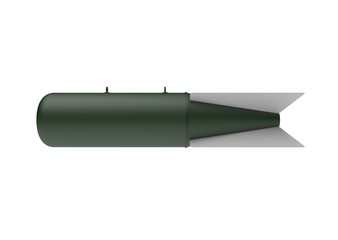 Aerial Bomb on white background. 3d illustration