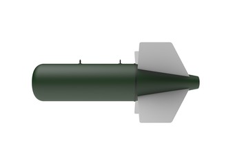 Aerial Bomb on white background. 3d illustration