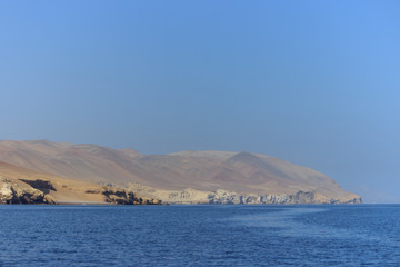 deserted sea coast at paracas, peru