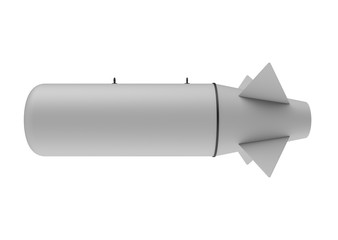 Aerial Bomb on white background. 3d illustration