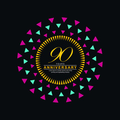 90 Year Anniversary Vector Template Design Illustration