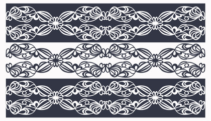  tracery pattern stripes white on black