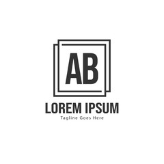 AB Letter Logo Design. Creative Modern AB Letters Icon Illustration