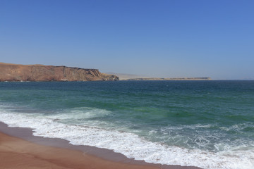 deserted sea coast at paracas, peru
