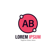 AB Letter Logo Design. Creative Modern AB Letters Icon Illustration
