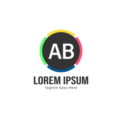 AB Letter Logo Design. Creative Modern AB Letters Icon Illustration