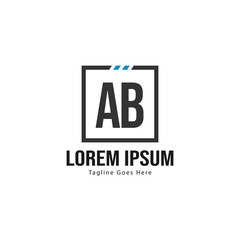 AB Letter Logo Design. Creative Modern AB Letters Icon Illustration