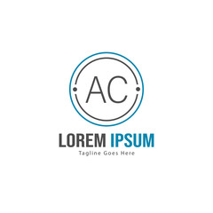 Obraz premium AC Letter Logo Design. Creative Modern AC Letters Icon Illustration