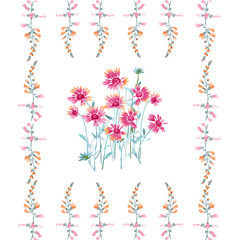 Beautiful watercolor flowers for your design and greeting cards for the holiday