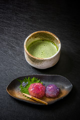 日本茶と和菓子と Japanese tea and Japanese sweets