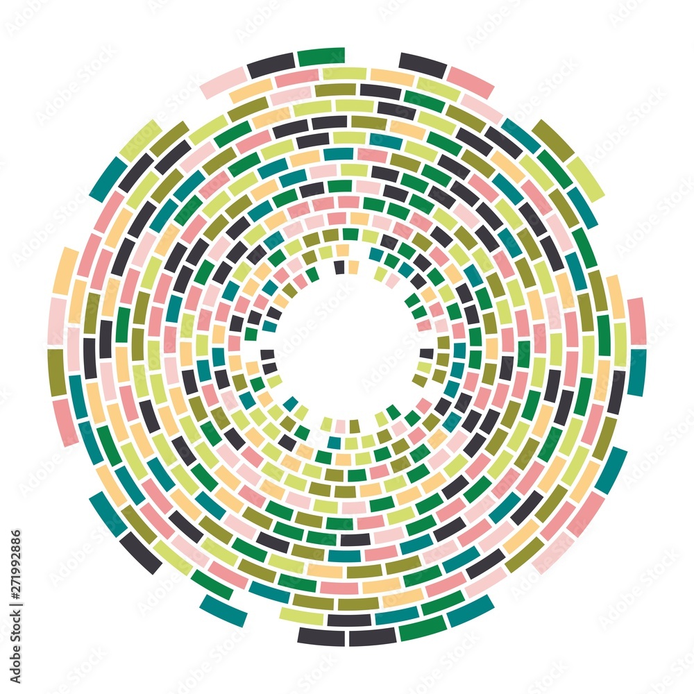 Poster vector abstract colorful mosaic round pattern