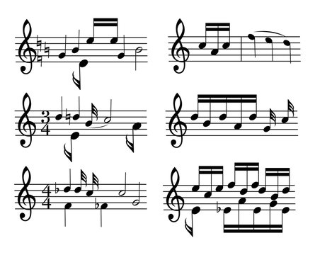 vector set of music notes