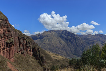 panoramic view over the sacred valley, peru