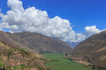 panoramic view over the sacred valley, peru