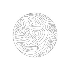 vector abstract circular map pattern with wavy lines