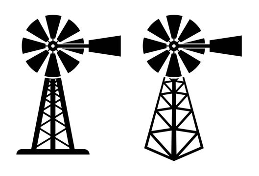 vector symbols of rural windpump