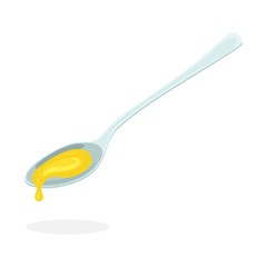 vector spoon and olive oil
