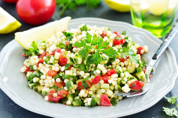 Taboulet salad with bulgur. Eastern cuisine.