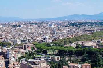 The view from the St. Peter's Basilica over the city of Rome