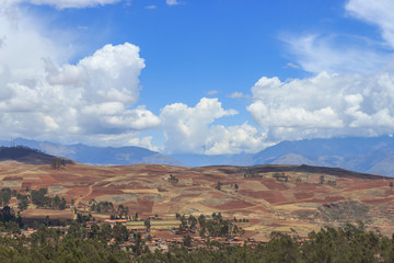 view over the andes in peru