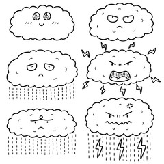 vector set of cloud cartoon