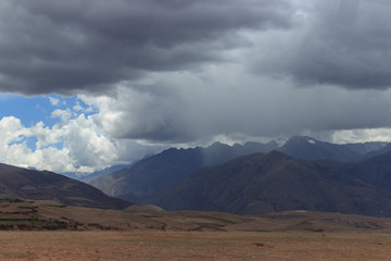 view over the andes in peru