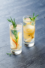 Summer drinks, rosemary pear cocktails.