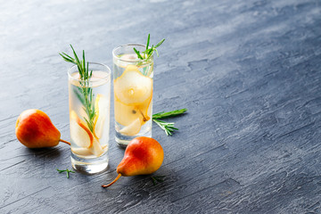Summer drinks, rosemary pear cocktails.