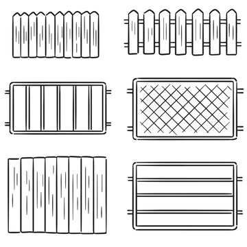 vector set of fence