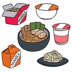 vector set of noodle