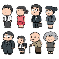 vector set of people