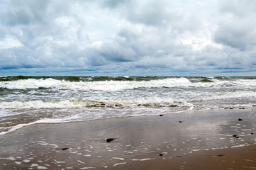 Storm on the northern coast of the Sambia Peninsula, Zelenogradsk, Kaliningrad region, Russian Federation