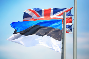 Estonian and British flags
