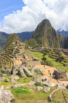 view on the mountains of macchu piccu
