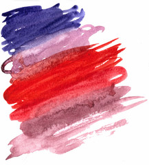 Multicolored brush strokes watercolor. Bright, creative background. Hand-drawn picture.