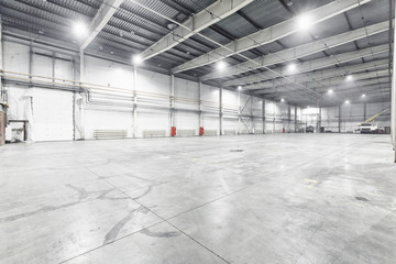 Interior of empty warehouse.
