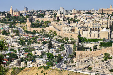 View of Jerusalem. Jerusalem cityscape. 