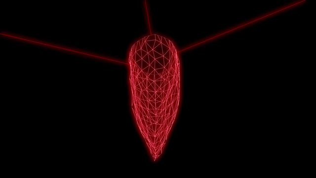 Heart creation lasers Low poly Glowing neon light triangle grid, 80s Retro Sci-fi Cyberpunk. Retrofuturism, Synthwave, Retrowave, Seamless Looping animation 3d render illustration