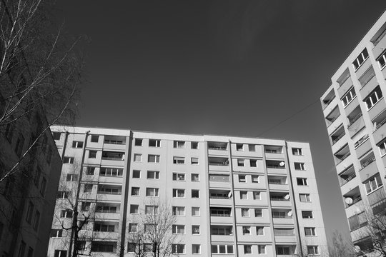 Block Of Flats In The Suburbia. Salzburg City, District Lehen, Austria, Europe.