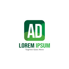 AD Letter Logo Design. Creative Modern AD Letters Icon Illustration