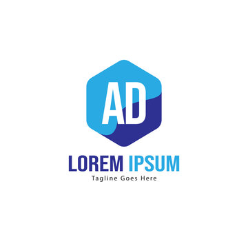 AD Letter Logo Design. Creative Modern AD Letters Icon Illustration