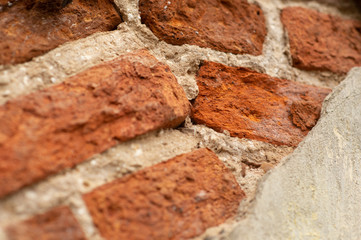 brick wall, old red brick laying
