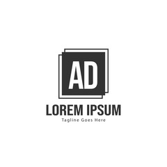 Fototapeta premium AD Letter Logo Design. Creative Modern AD Letters Icon Illustration
