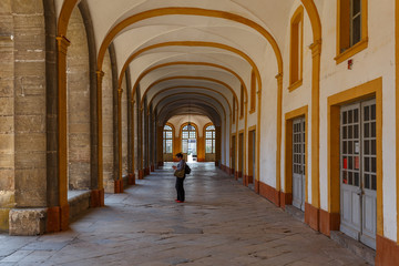CLUNY / FRANCE - JULY 2015: Cloister of Cluny abbey, France