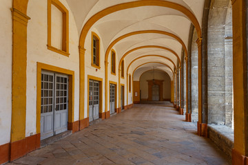 CLUNY / FRANCE - JULY 2015: Cloister of Cluny abbey, France