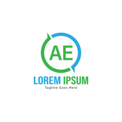 AE Letter Logo Design. Creative Modern AE Letters Icon Illustration