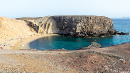 Amazing view of Playa Papagayo beach, Lanzarote, Canary Islands, Spain