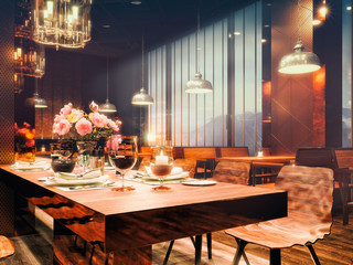 3d render of a restaurant  interior