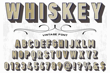 Obraz premium 3d font typeface vector whiskey